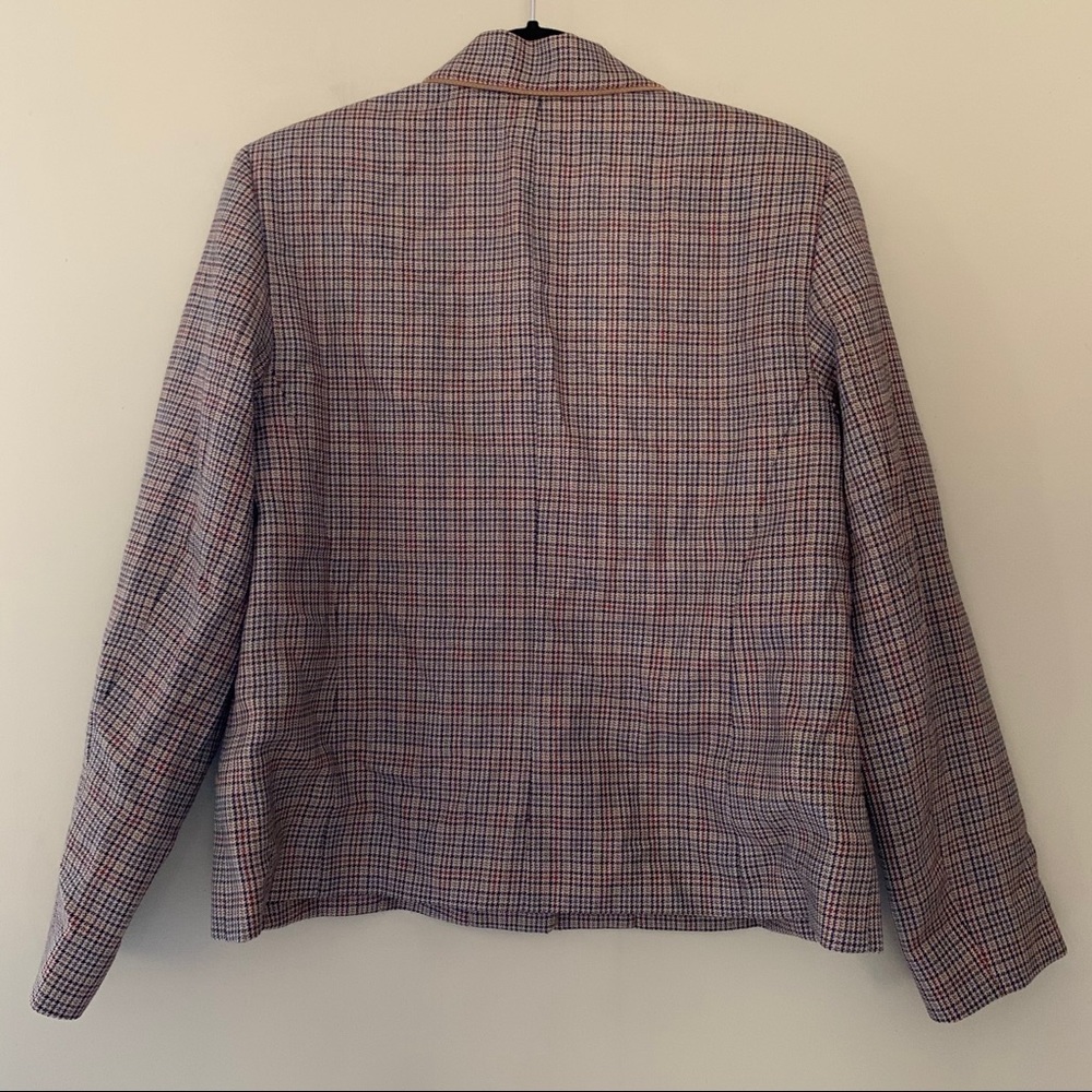 Pendleton Plaid Neutral Tan Wool Blazer Size 14p - image 4